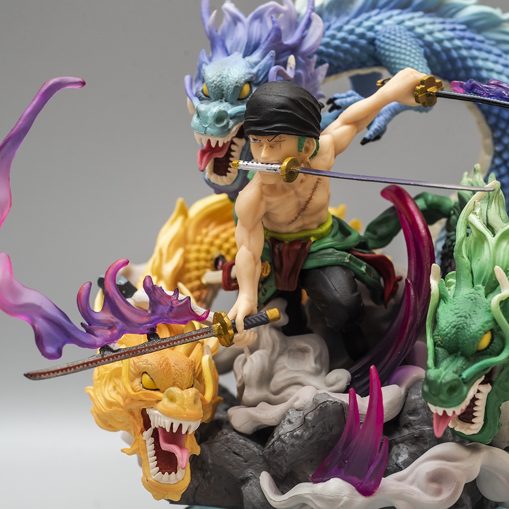 Mô hình One Piece Roronoa Zoro tam long 20cm - Mô hình nhân vật Onepiece Zoro băng Mũ Rơm Haki Shop