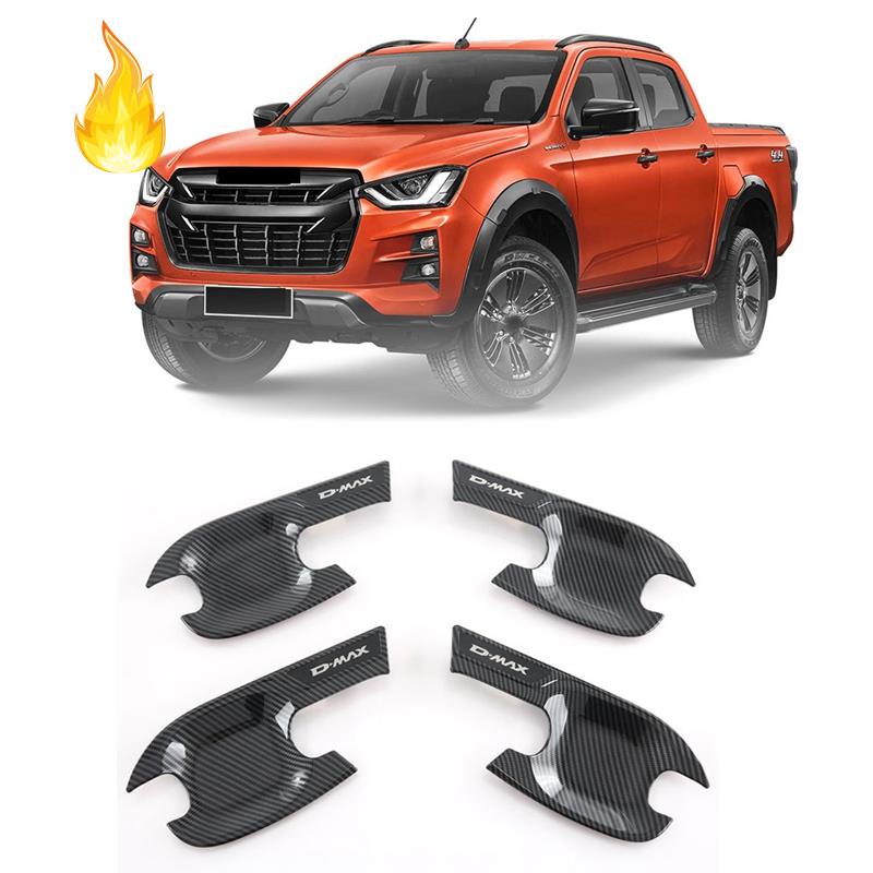 Miếng Dán Trang Trí Bảo Vệ Tay Nắm Cửa Xe Hơi ISUZU D-MAX 2019-2022 Bằng Sợi Carbon