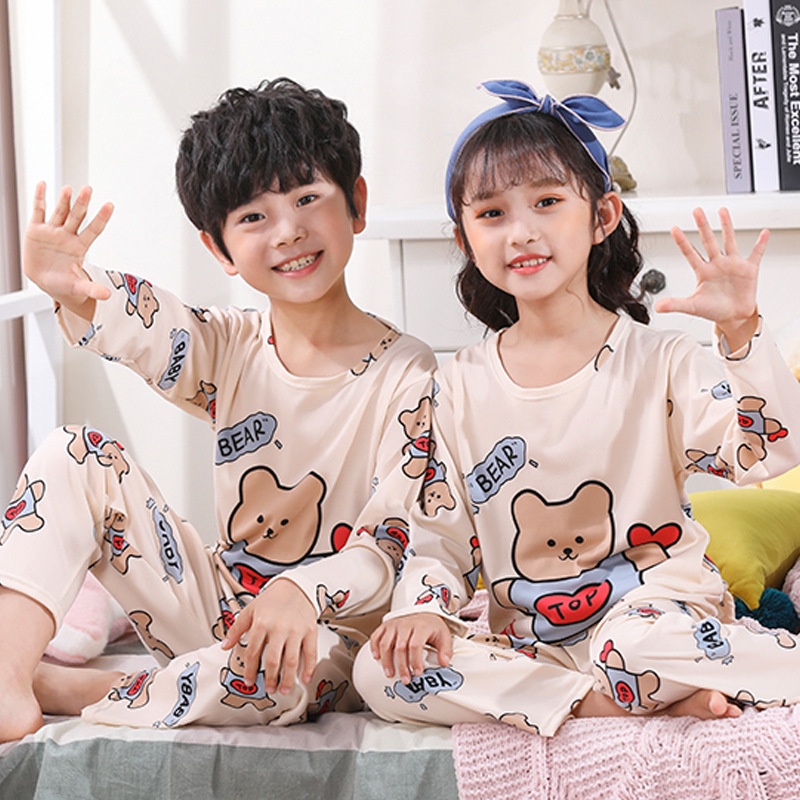 Bộ quần áo tay dài bằng vải thun in hình pikachu đáng yêu cho bé