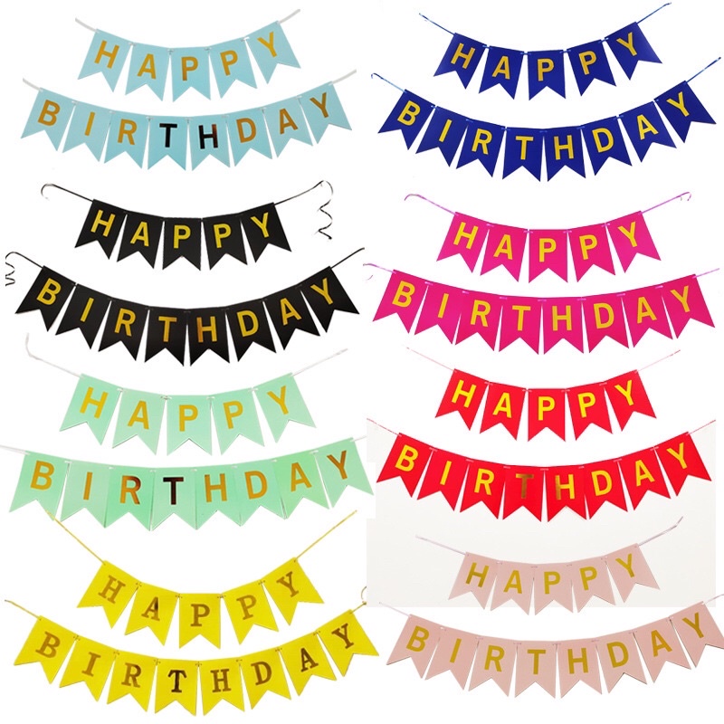 Dây cờ chữ HAPPY BIRTHDAY trang trí sinh nhật sz to nhỏ
