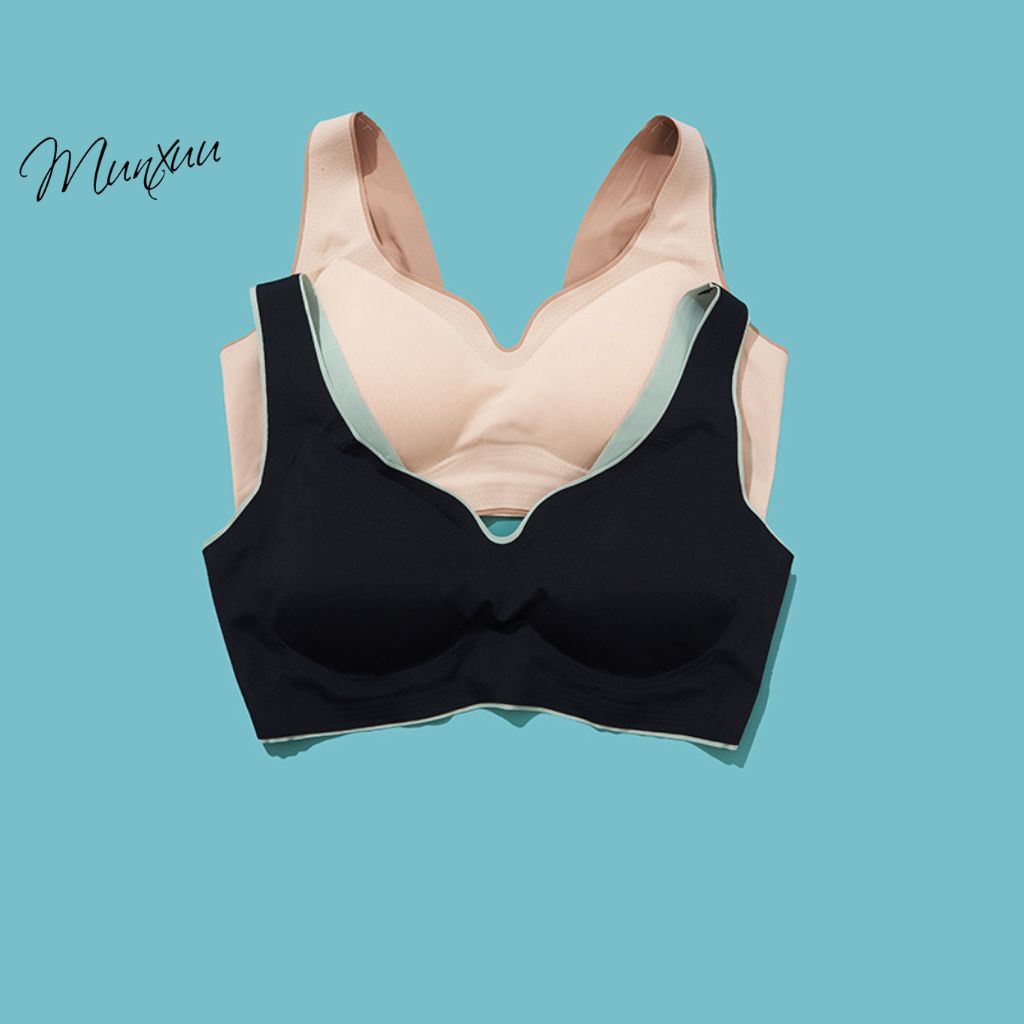 Áo lót nữ đúc su cao cấp nâng ngực đệm vừa MUNXUU, dây áo bản to chất liệu mềm mại thoáng khí- AVV04