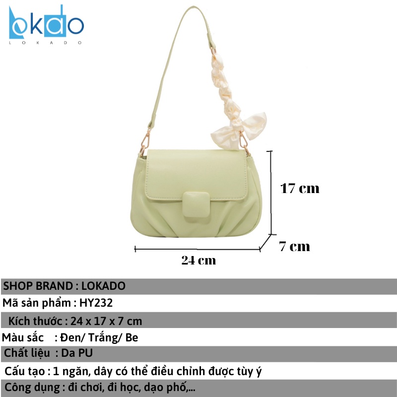 Túi xách nữ đeo chéo, túi đeo chéo nữ đẹp đi chơi dự tiệc siêu xinh LOKADO HY232