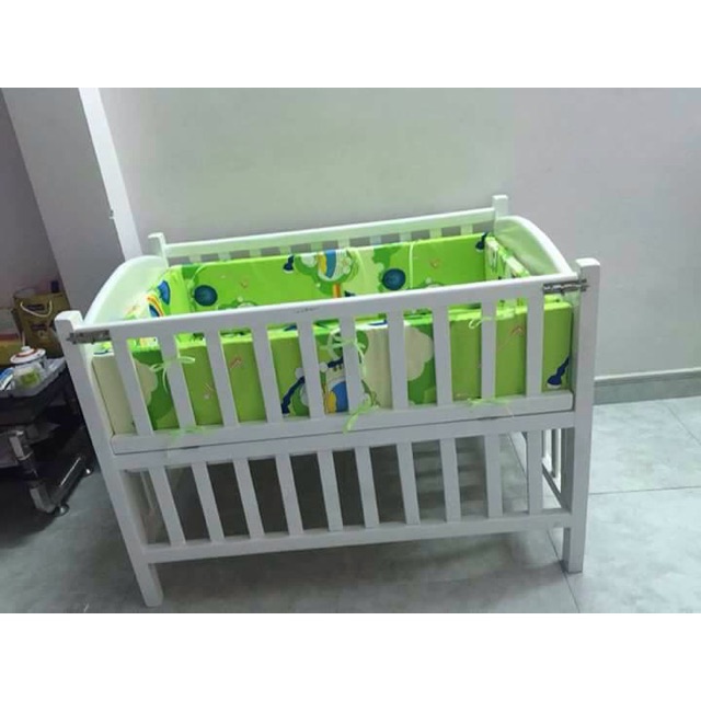 Combo giường cũi cao cấp kèm 2 bộ quây nệm cao cấp