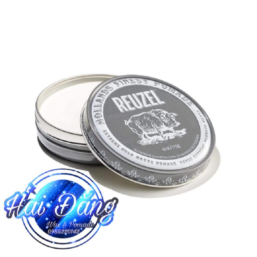 [CHÍNH HÃNG] [HÀ LAN] Sáp vuốt tóc Reuzel Extreme Hold Matte 113g lợn xám - Pomade Reuzel Extreme Hold Matte