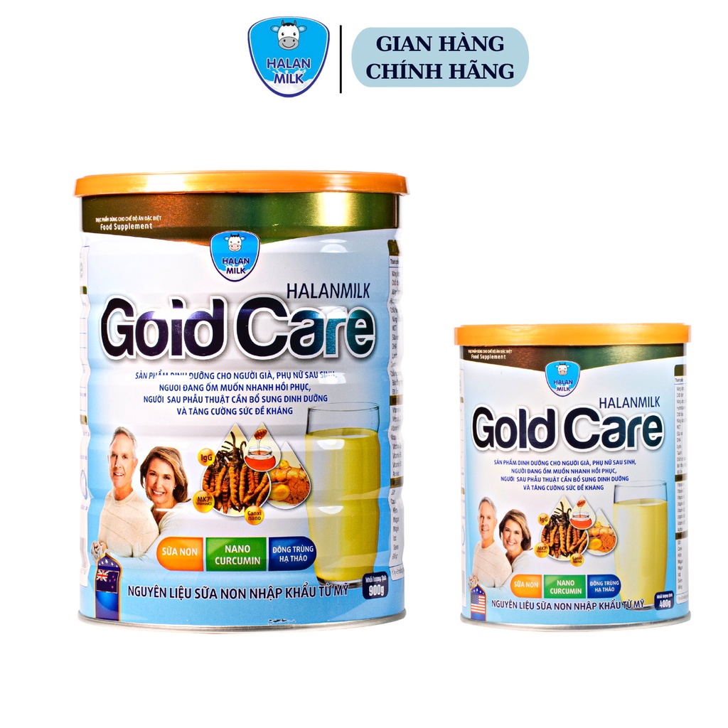 Sữa bột Halanmilk Gold Care 400g900g đông trùng hạ thảo, phục hồi sức khỏe,Halanmilk