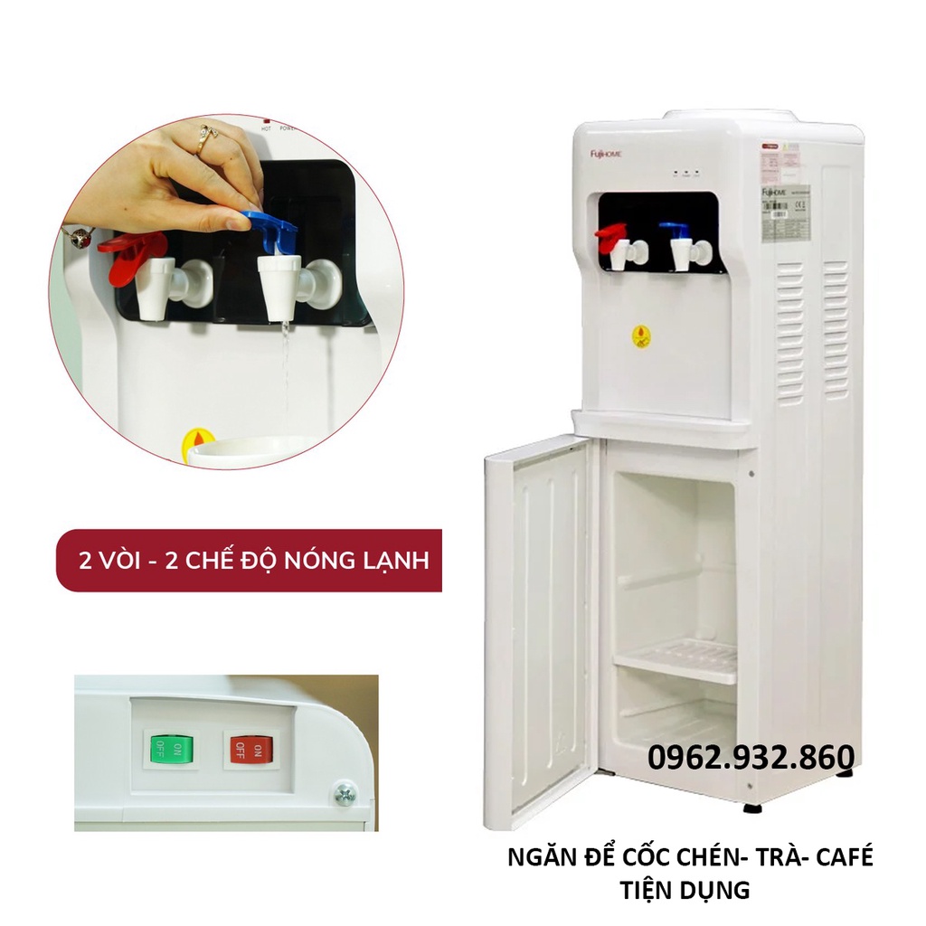 Cây nước nóng lạnh mini nhập khẩu CN Nhật Bản Fujihome WD5320E,máy nước uống nóng lạnh bình lọc nước gia đình,bh 1 năm