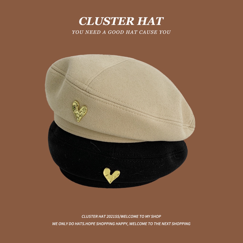 Mũ nồi vải len nhiều màu kiểu Pháp thanh lịch cho nữ