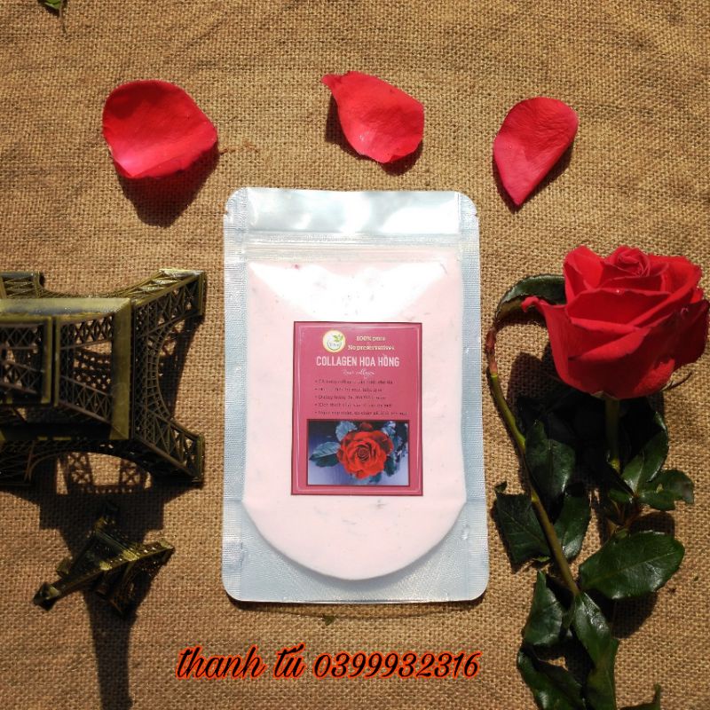 100 Bột mặt lạ dẻo colagen hoa hồng tươi nguyên chất
