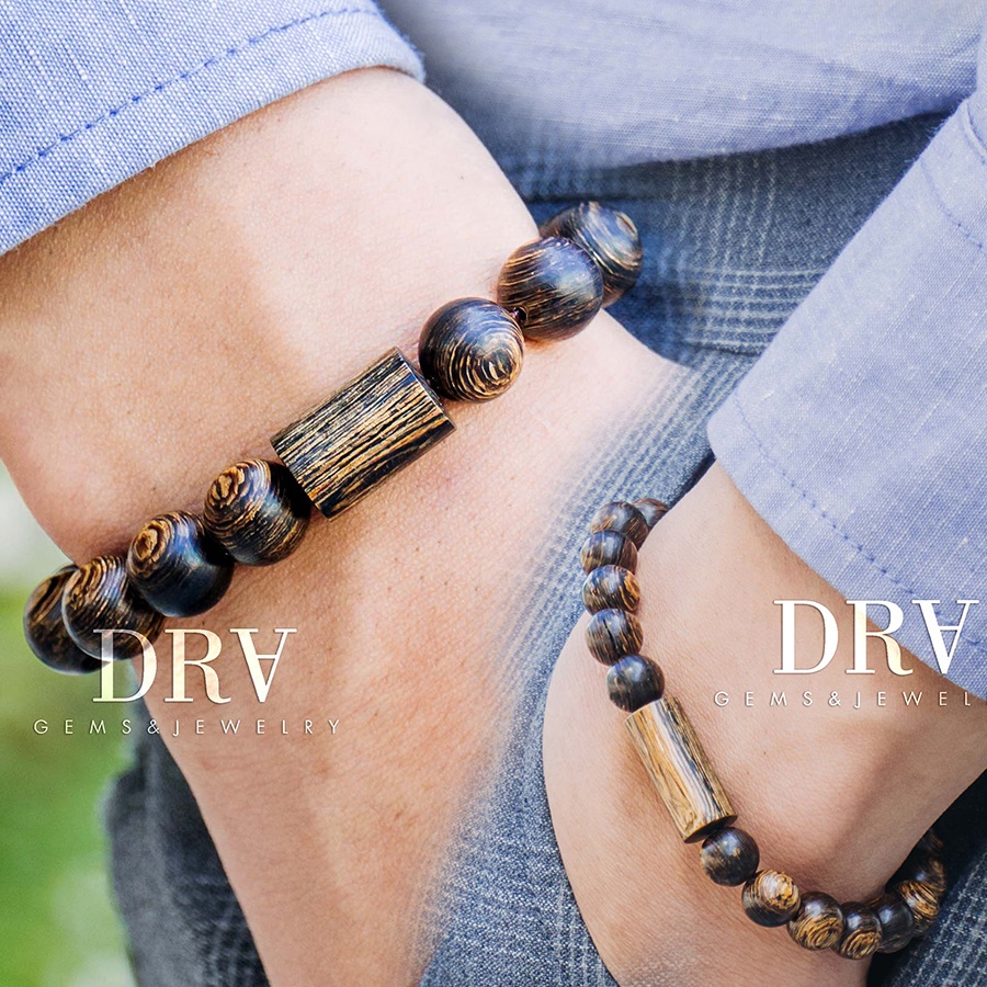 VÒNG TAY GỖ TRẦM HƯƠNG SÁNH CHÌM NAM CHARM ĐỐT TRÚC