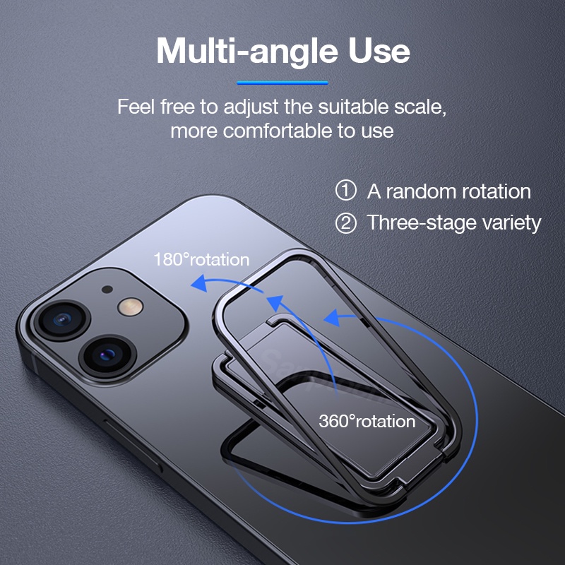 Sanptoch Slim Folding Finger Ring Holder 360 Degree Ultra-Thin Metal Phone Stand For iPhone iPad Smartphones Tablets