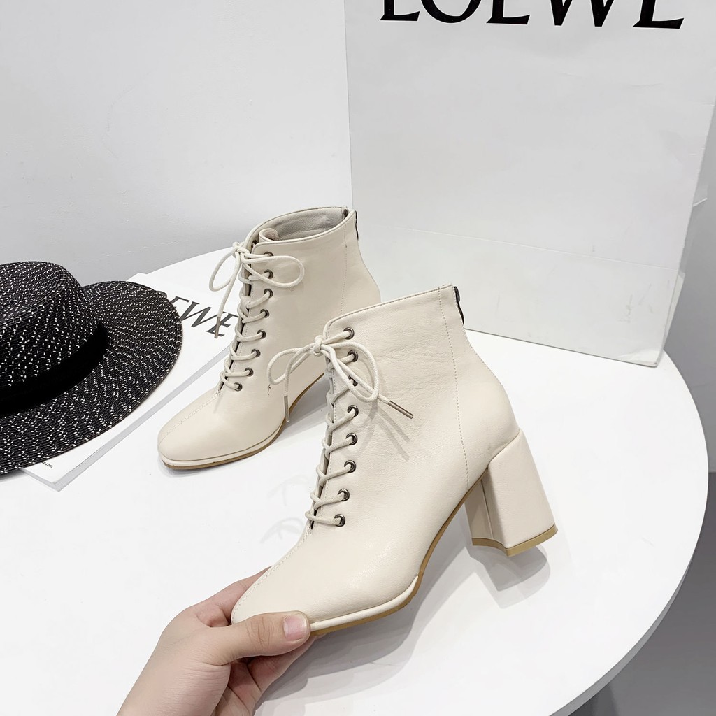 Giày Bốt Nữ Cao Gót Thời Trang Anh Quốc 2020