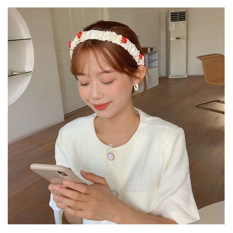 Dây Buộc Tóc Vải Lưới Họa Tiết Hoa Hồng Lãng Mạn Dành Cho Nữ