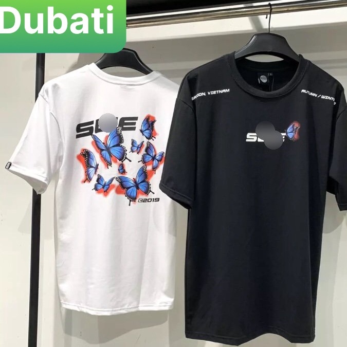 ÁO THUN NAM NỮ TRẮNG ĐEN IN HÌNH BƯỚM TAY LỠ, CHẤT VẢI COTTON MỊN THOÁNG MÁT -  DUBATI FASHION