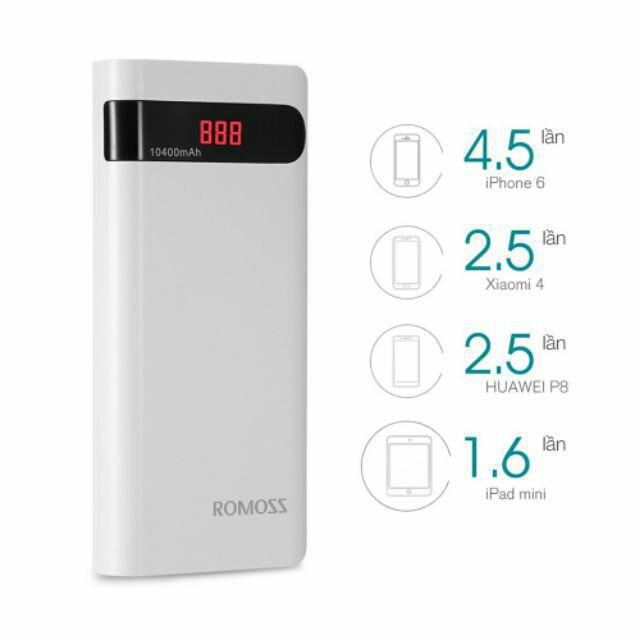 [Free ship từ 150k] Pin Sạc Dự Phòng Romoss Sense 4P Dung Lượng 10.400mAh Bảo Hành 6 Tháng