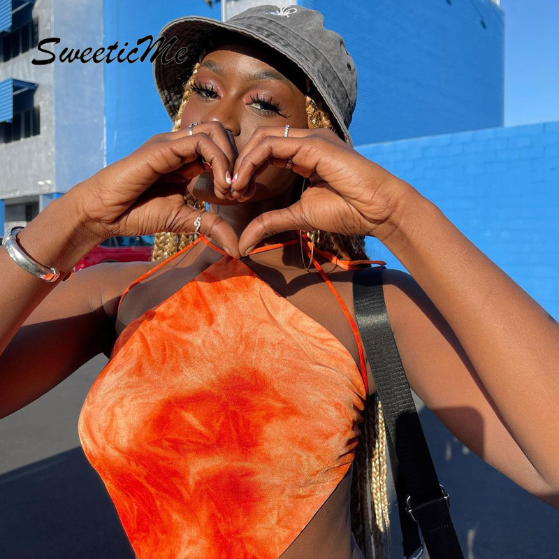 Áo Yếm Hở Lưng In Họa Tiết Xinh Xắn Dành Cho Nữ 2021 | BigBuy360 - bigbuy360.vn