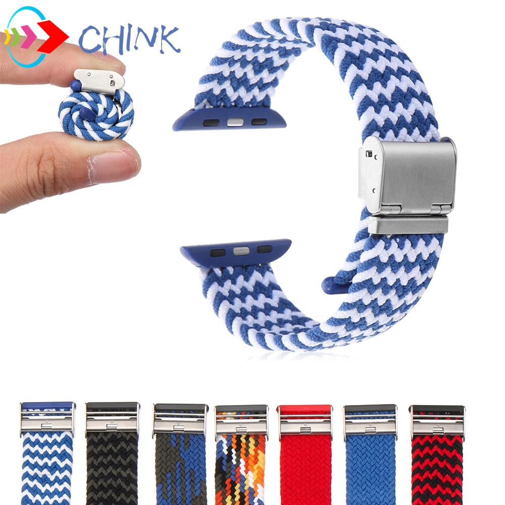 Dây Đeo Đồng Hồ Thể Thao Bằng Nylon Bện Co Giãn Có Thể Điều Chỉnh Cho Iwatch 38mm 42mm 40mm 44mm