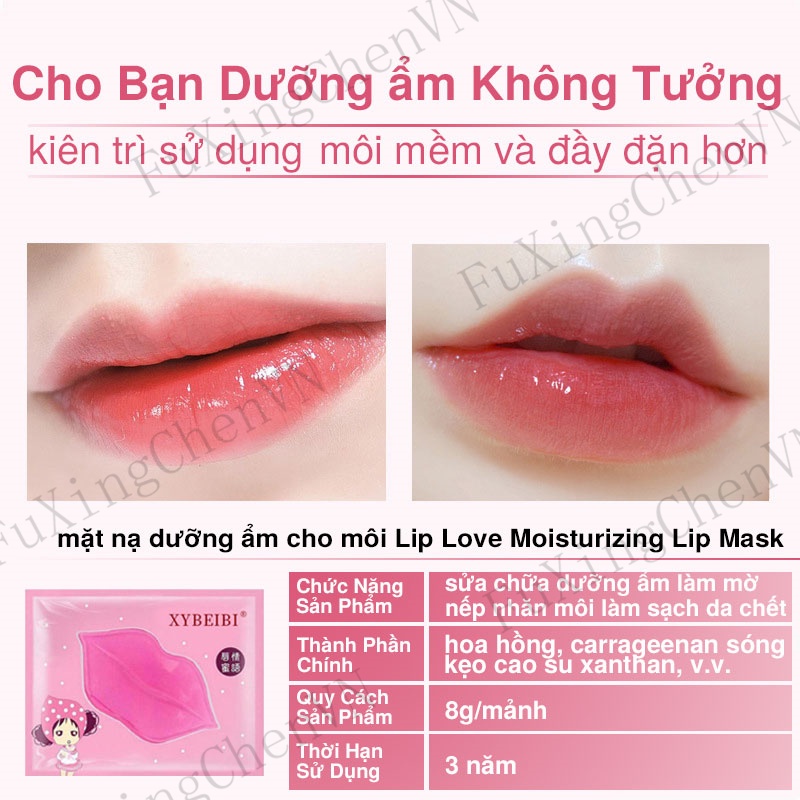 dưỡng trắng cấp ẩm mặt nạ môi Collagen thành phần tự nhiên sửa chữa dưỡng ẩm làm mờ nếp nhăn môi