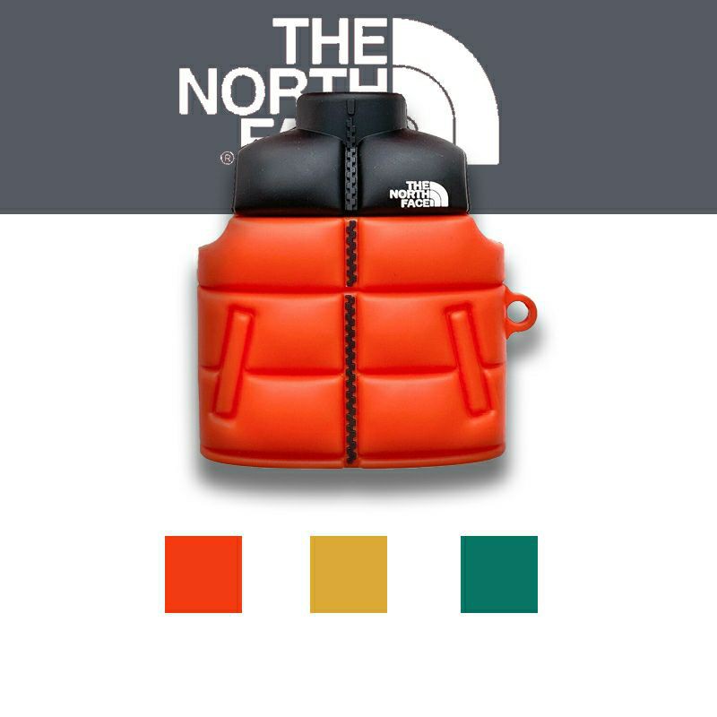 (Order 10 ngày) Case bảo vệ Airpods Pro1/2 áo phao béo gile the north face cam đỏ