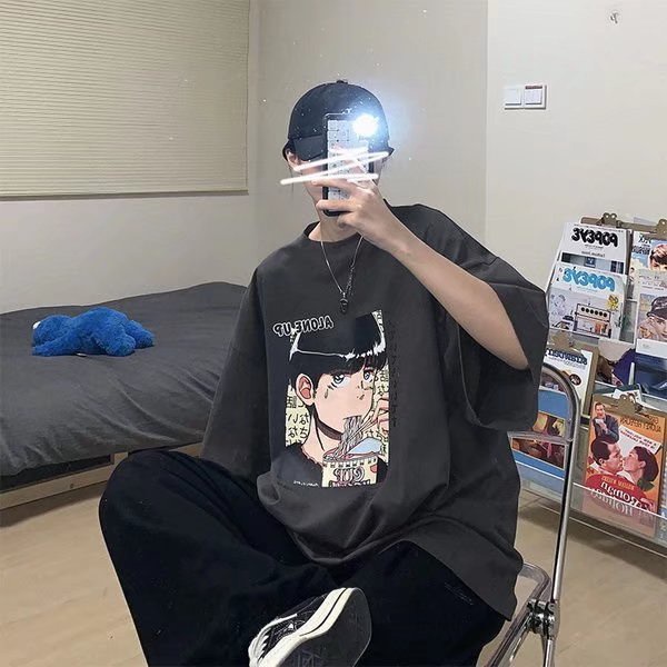 Áo Thun Tay Ngắn Cổ Tròn In Hình Thương Hiệu Thời Trang size M-5XL Dành Cho Nam