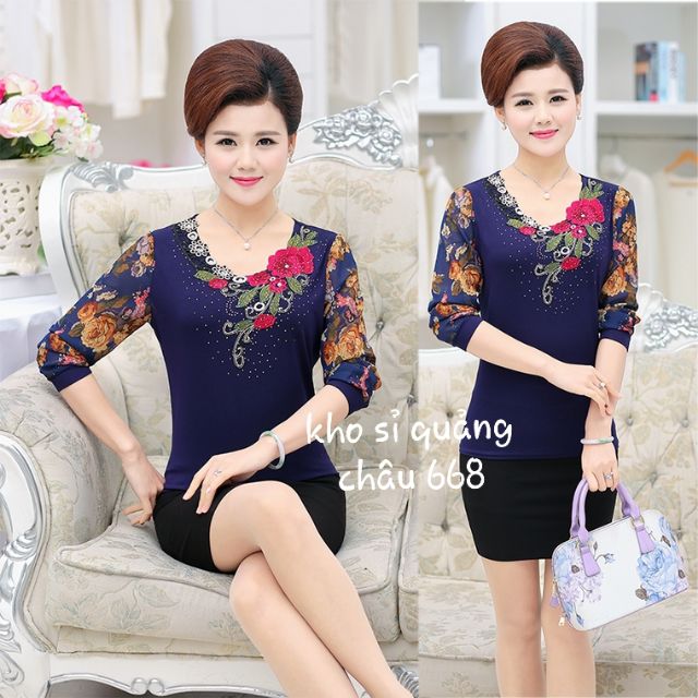 Áo trung niên thêu hoa