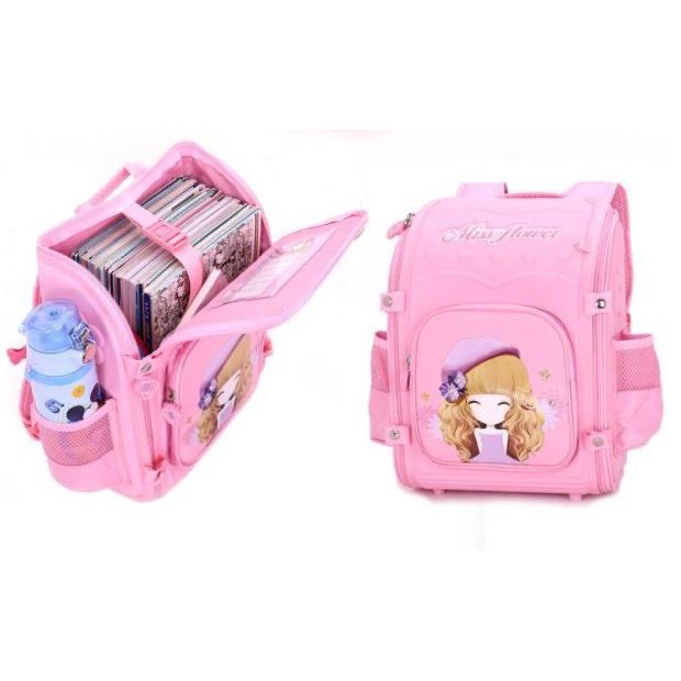 Balo chống gù cho học sinh tiểu học bé gái dễ thương, đáng yêu cấp 1