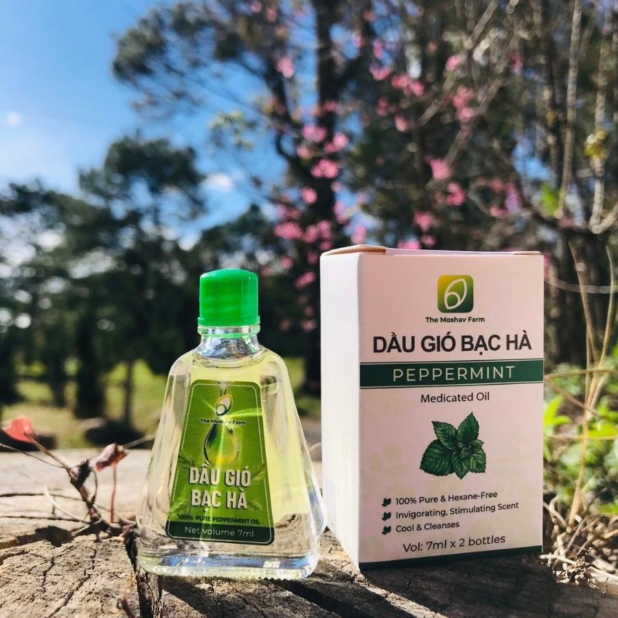 Dầu Gió Bạc Hà The Moshav Farm Hương Thơm Tự Nhiên Thông Mũi, Giúp Giảm Ngứa Cảm Lạnh, Đau Bụng, Đau Đầu, Say Xe 1 chai
