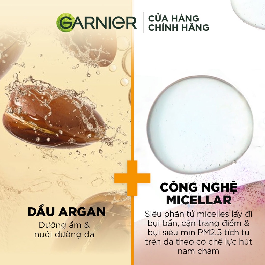 Nước Tẩy Trang Garnier Vitamin C Làm Sáng Da 400ml Micellar Cleansing Water Vitamin C