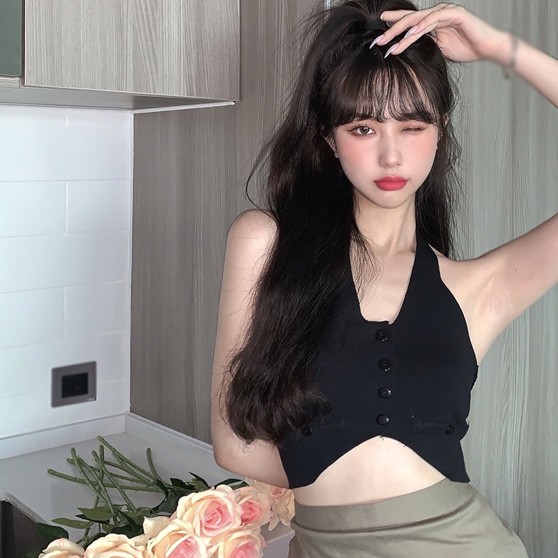 Áo croptop không tay màu trơn thời trang quyến rũ cho nữ | BigBuy360 - bigbuy360.vn