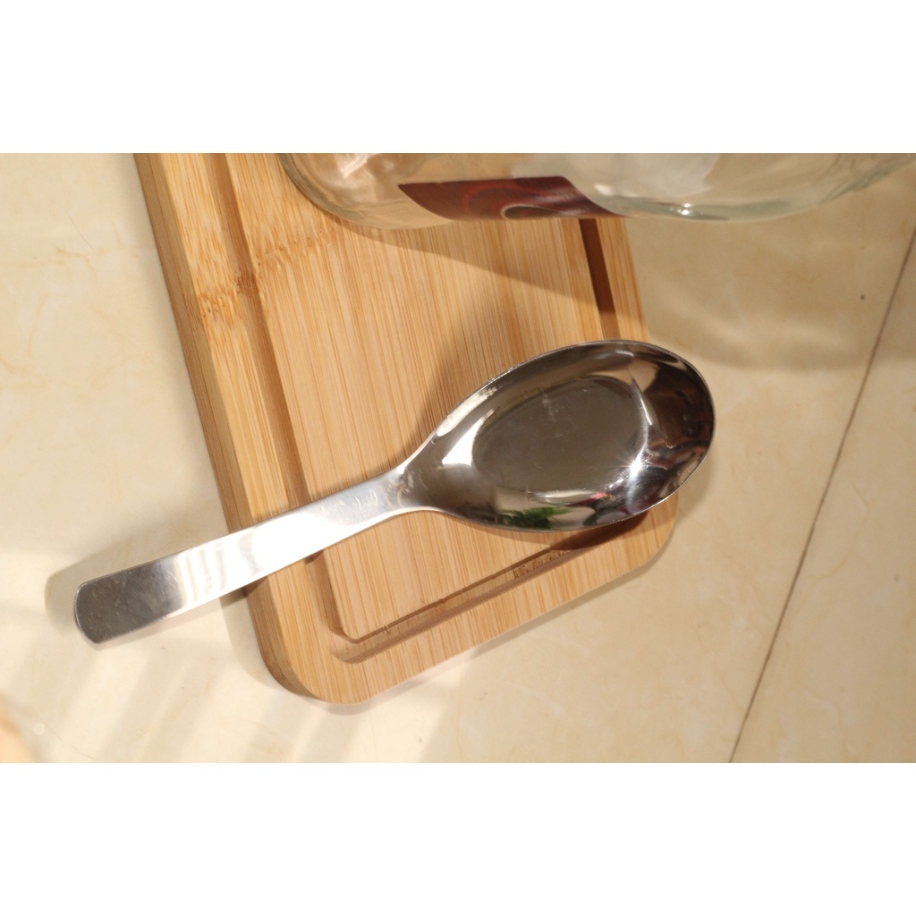 Bộ thìa muỗng inox cán ngắn  đầu tròn ăn phở súp bún miến cháo 100% inox  Sài Gòn sáng bóng đẹp cao  cấp dày dặn  QW001