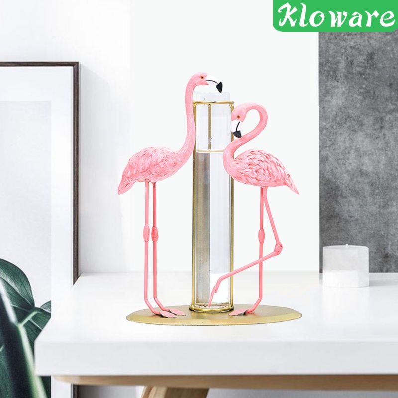 Chậu kính trồng cây thủy sinh để bàn hình chim hồng hạc hiện đại trang trí nhà cửa