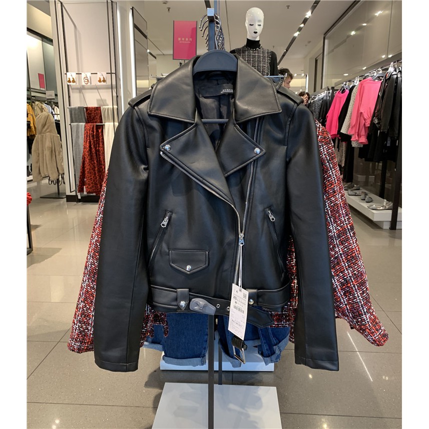 ÁO KHOÁC DA ZARA NỮ BIKER JACKET AUTH