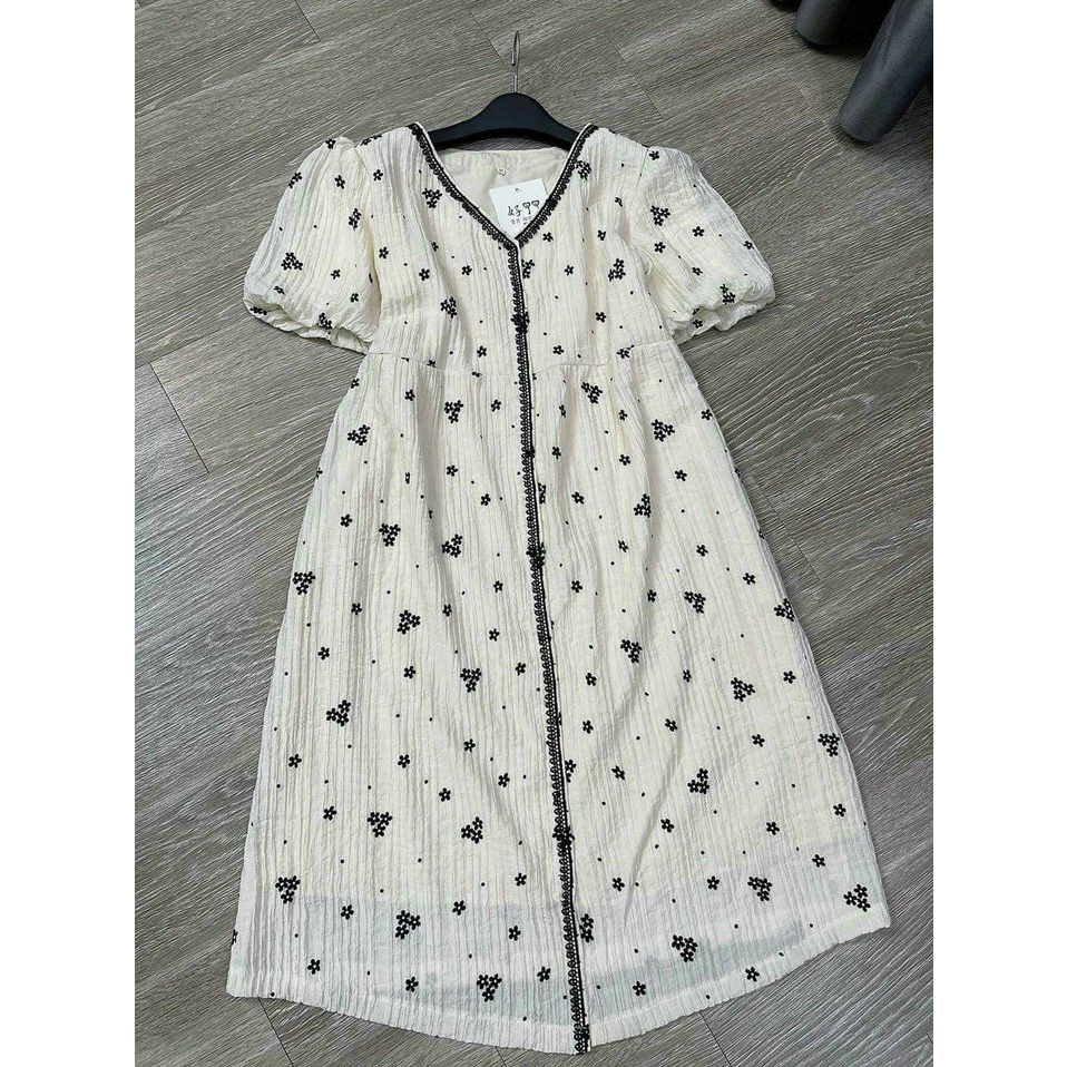 VÁY BẦU MÙA HÈ ĐẸP - ĐẦM BẦU CÔNG SỞ, THIẾT KẾ DÁNG XUÔNG CỘC TAY TRẮNG HOA NHÍ XINH XẮN, MẶC ĐI LÀM, CHƠI, DỰ TIÊC V-40