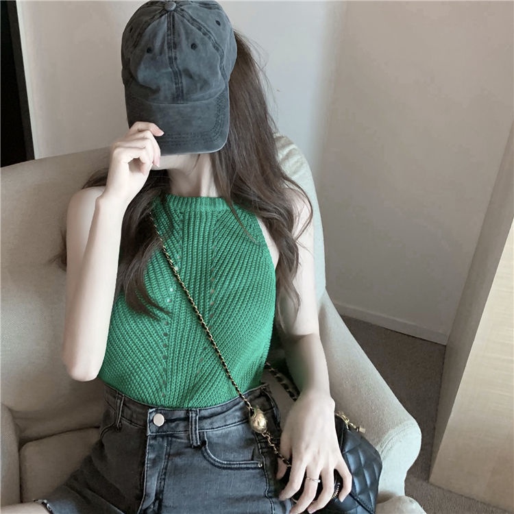 Áo Hai Dây Dệt Kim Dáng Ôm Thời Trang Mùa Hè Hàng Mới Quyến Rũ Dành Cho Bạn Nữ