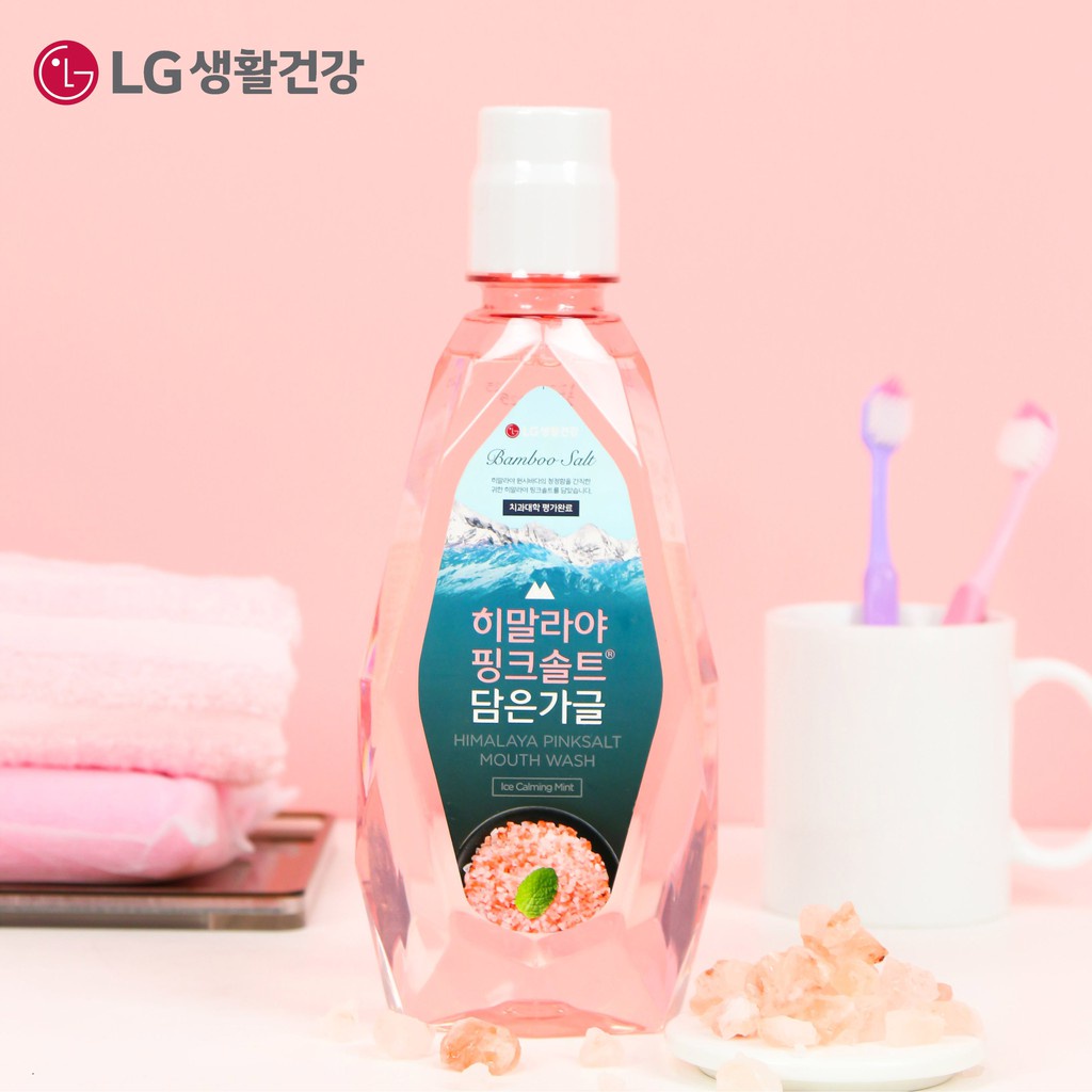 Nước súc miệng Bamboo Salt Muối Hồng Himalaya Hương Bạc Hà Mát Lạnh 760ml