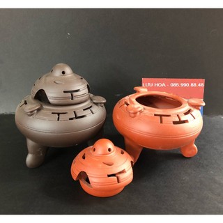 Lư gốm xông trầm, đốt hương, trầm to bằng gốm sứ cao cấp BÁT TRÀNG - Tặng 5 nụ trầm