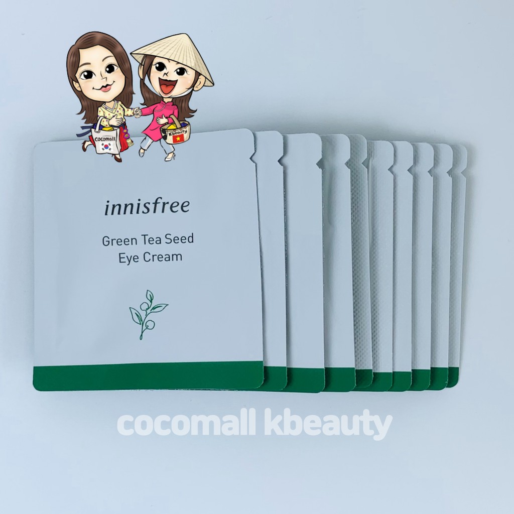 [ Sample 1ml ] Kem Dưỡng Mắt Trà Xanh Innisfree Green Tea Seed Eye Cream chống lão hóa vùng da mắt cocomallkbeauty