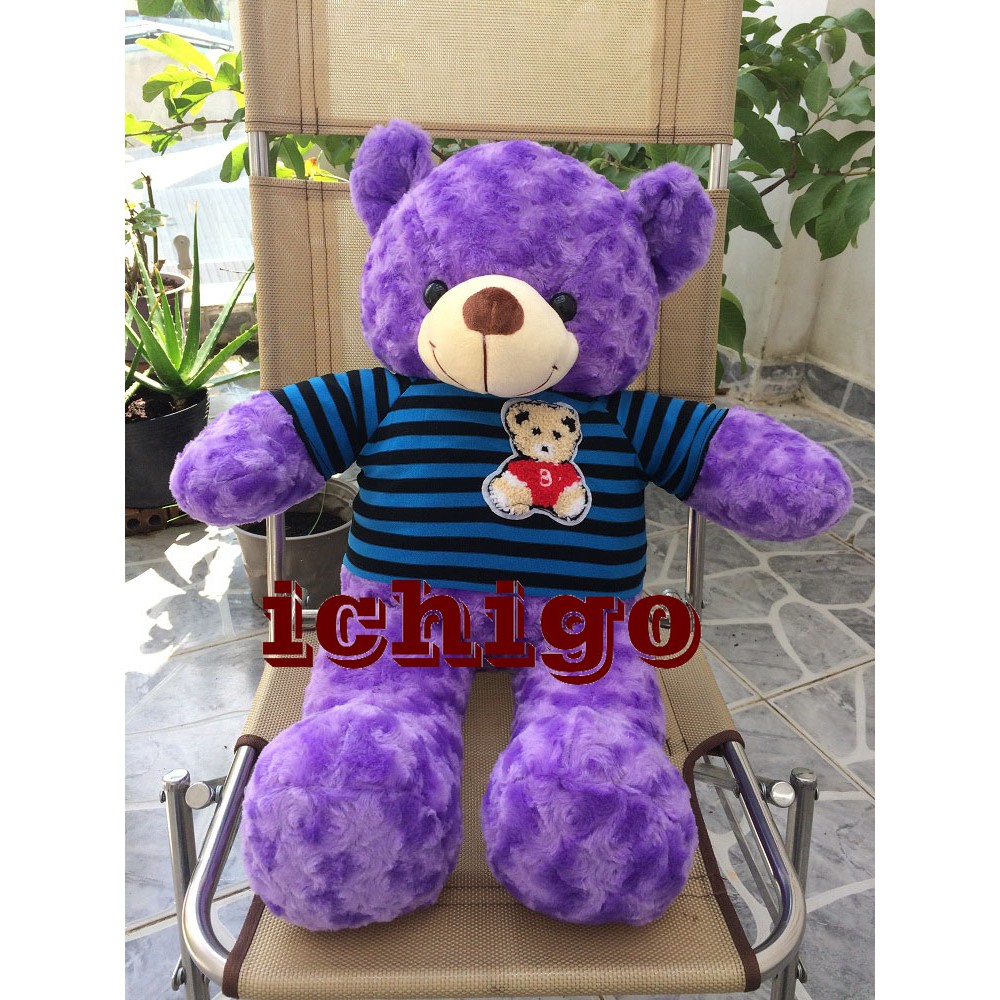 GẤU BÔNG TEDDY CAO CẤP KHỔ VẢI 80CM MÀU TÍM CÀ