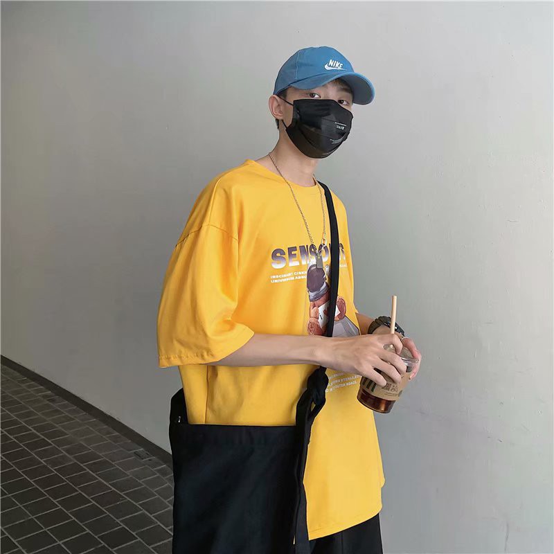 Áo thun unisex nam nữ tay lỡ phông form rộng SENSOLIST teen cổ tròn oversize cotton giá rẻ màu đen trắng tee pull