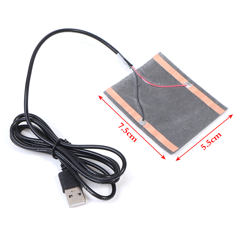 [shafineVN]5Pcs Carbon Fiber Heating Pad USB Heating Film Electric Infrared Fever Heat Mat