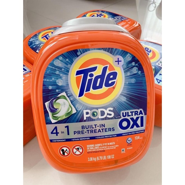 Tide Pods 4 IN 1 có nước xả DOWNY làm mềm vải 🇺🇸