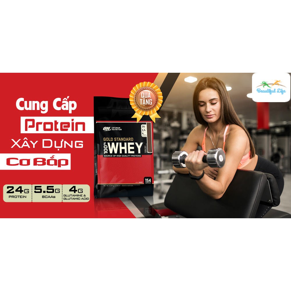 [FREE SHIP+CHÍNH HÃNG] Sữa tăng cơ, Bột tăng cơ thể hình Whey Gold Standard 10Lbs (4.54 KG) Optimum Nutrition [100% USA]