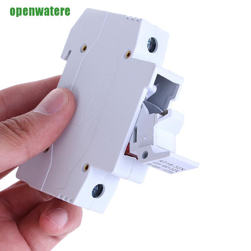 【open】2Pcs rt18-32x ac 380v 32a 1 pole 10x38mm din rail mount fuse holder base