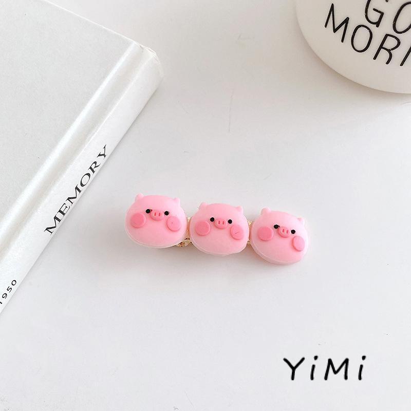 Kẹp Tóc Mái Thiết Kế Hình Chú Heo Hồng Dễ Thương