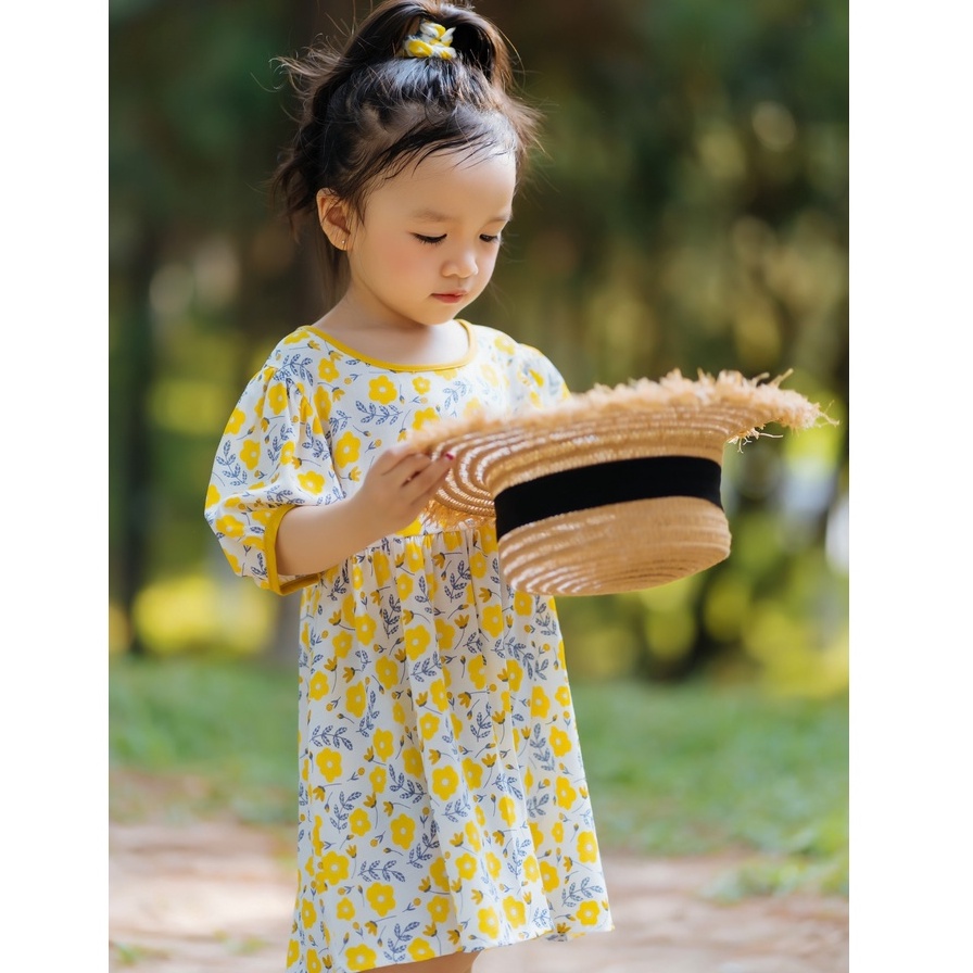Váy cho bé gái hoa nhó nơ lưng cho bé gái 8-20kg