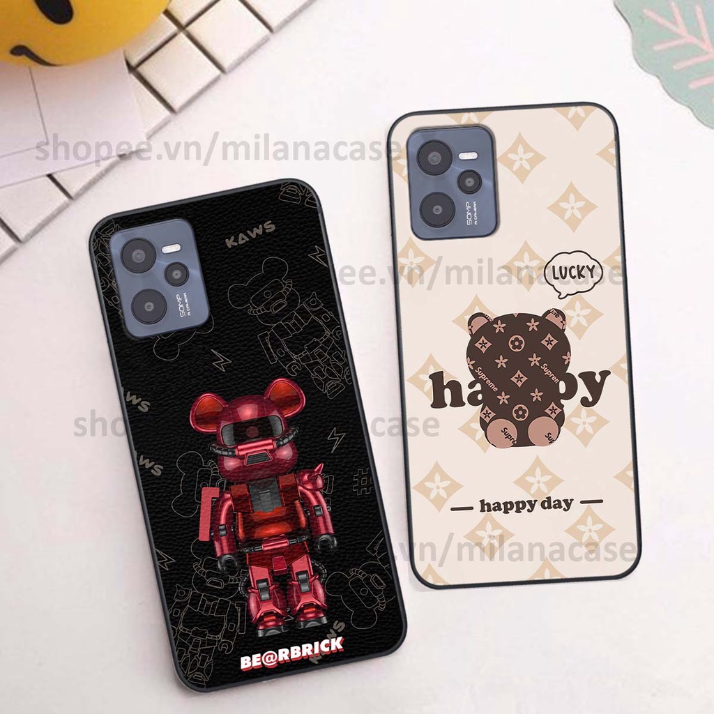 Ốp Realme C35 gấu be@rBrick gấu Teddy Kaws siêu đẹp, phong cách, cá tính