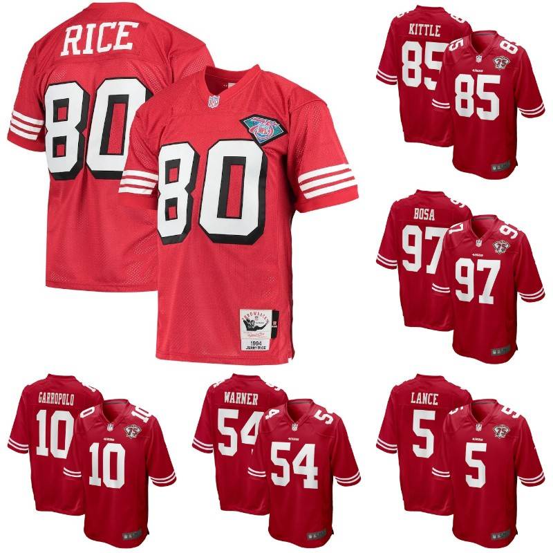 Áo thun thể thao WD 75th San Francisco 49ers NFL Jersey