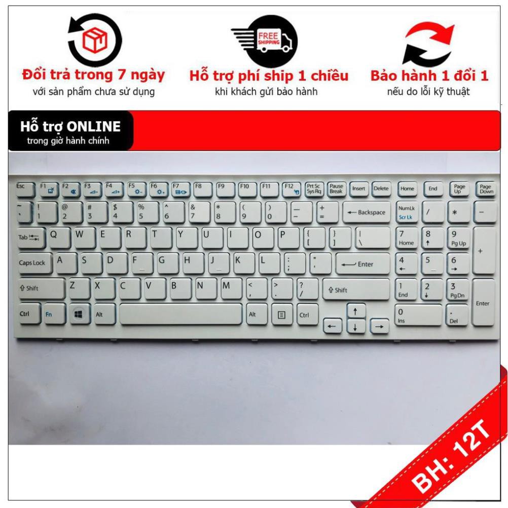 [BH12TH] Bàn Phím Laptop SONY Vaio PCG-71911L VPCEH VPC-EH Trắng Hàng Mới 100% Bảo Hành 12 Tháng Toàn Quốc