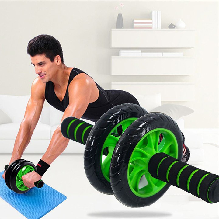 Dụng cụ tập gym thể dục thể thao con lăn tập bụng 2 bánh, máy tập cơ bụng con lăng tập gym ab tại nhà