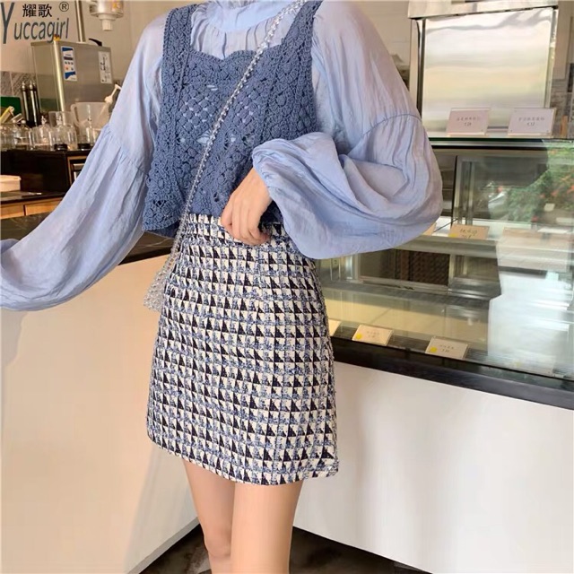 Chân váy dạ kẻ hoạ tiết  Ulzzang 🍓 Hàng Quảng Châu | BigBuy360 - bigbuy360.vn