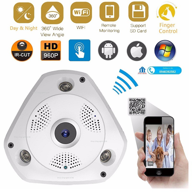 CAMERA IP VR CAM 3D 3 Chiều 360 Độ -Toàn Cảnh